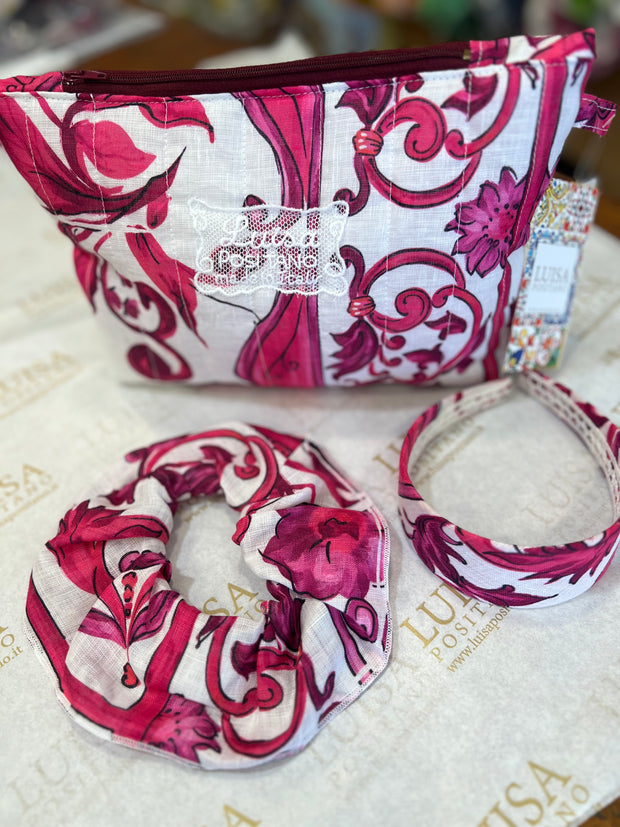 set accessori borsa dolce rosa