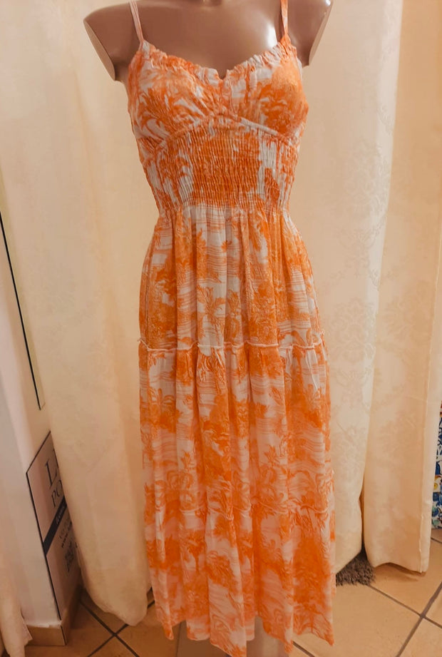 Orange Ornella long dress