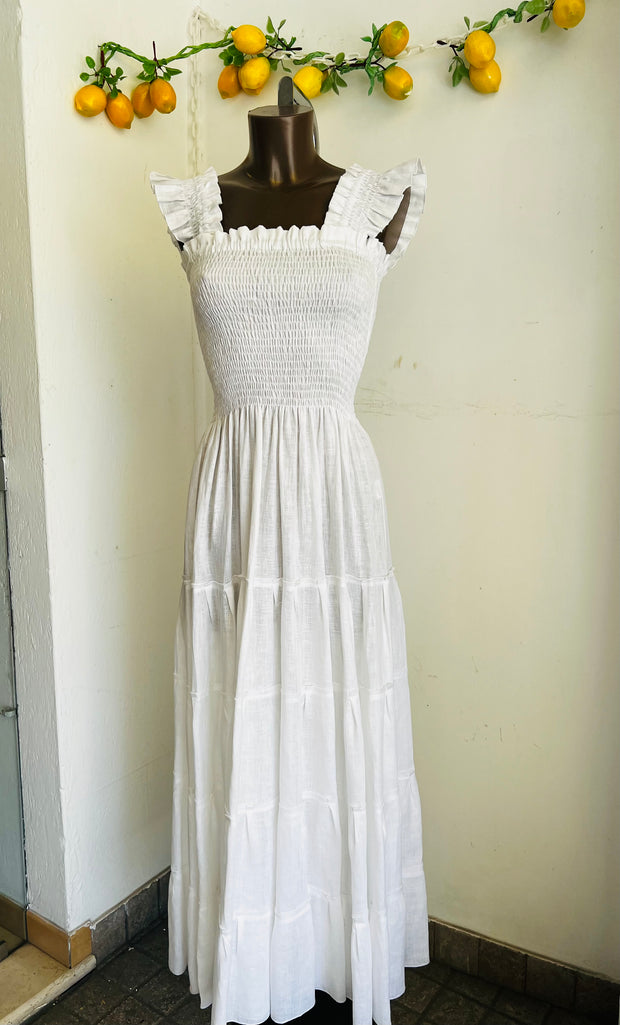 White linen dress Tori long