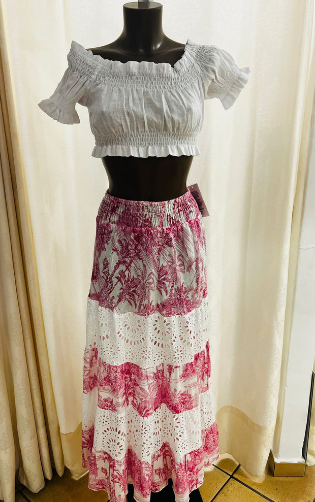 Clara pink toile skirt and top