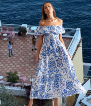 Double volant ravello blue