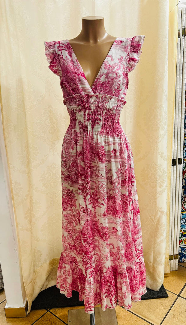 Pink toile Tucano long dress