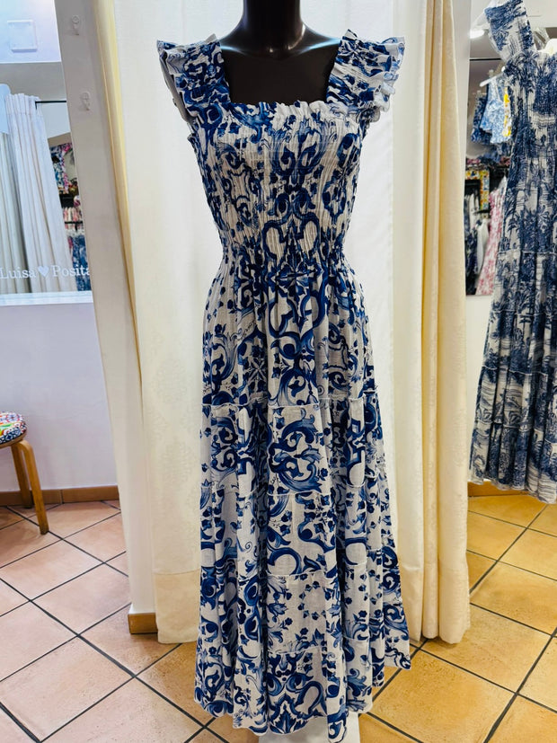 Tori long rav blue dress