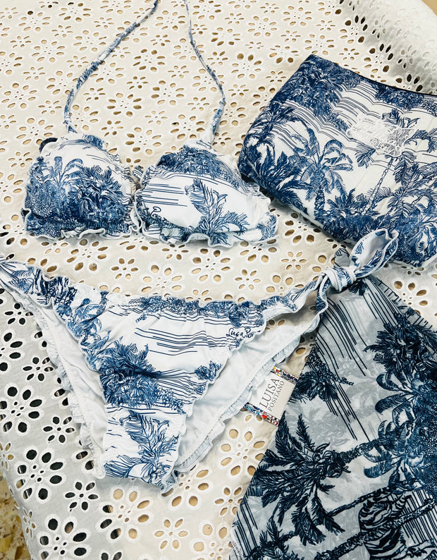 Set bikini blu toile