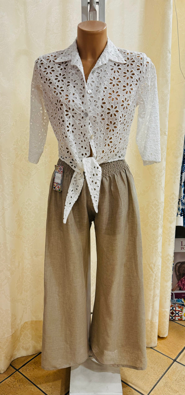 Top Tania lace pants mandala beige