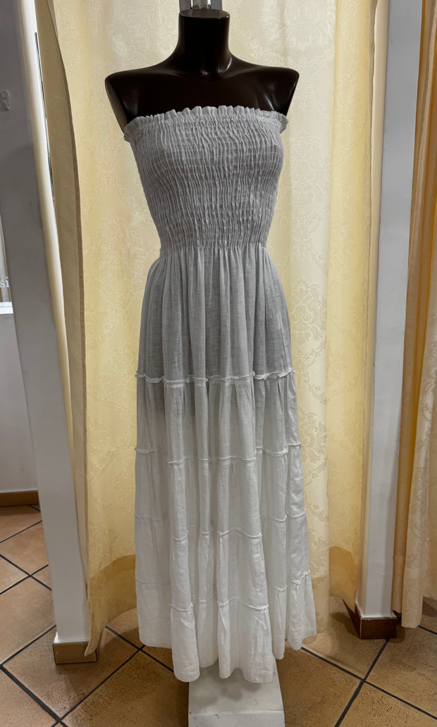 Tori long white linen