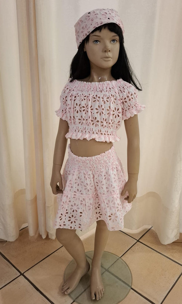 Kids set lace pink