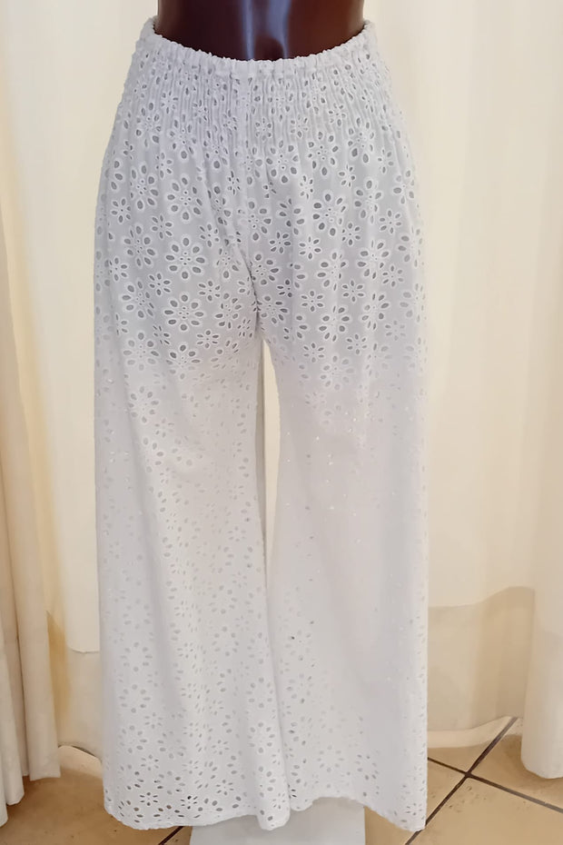 Pants white lace