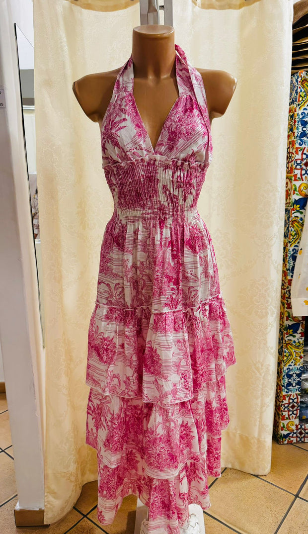 Avocado pink toile