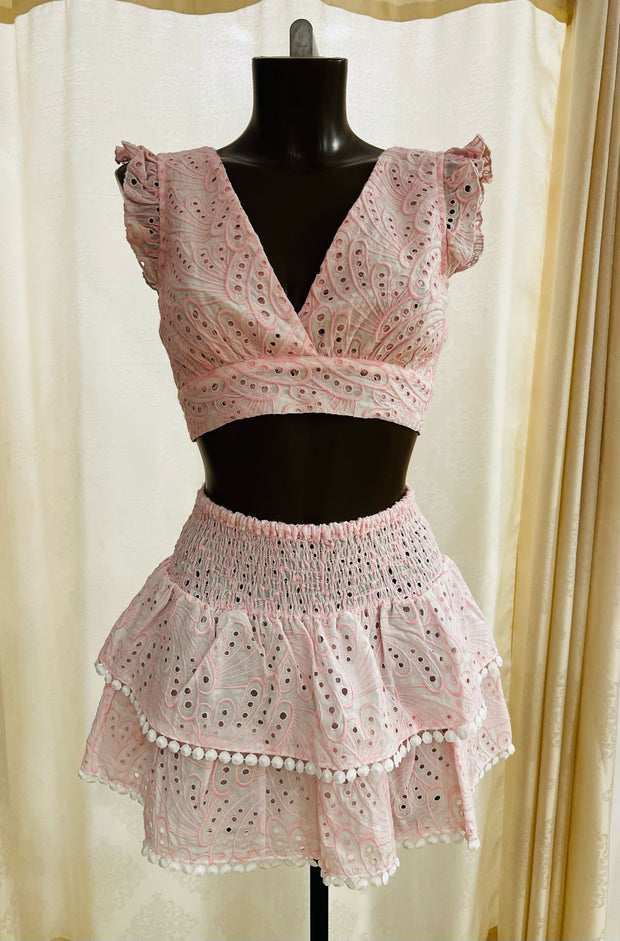 Pink lace mini set