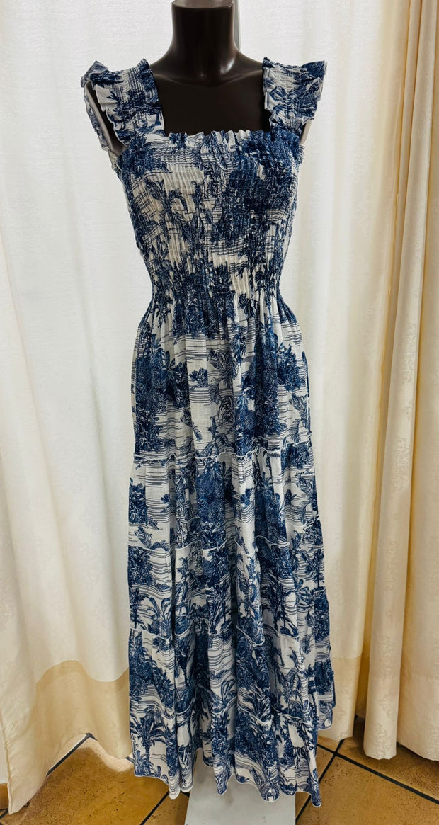 Tori long blue toile