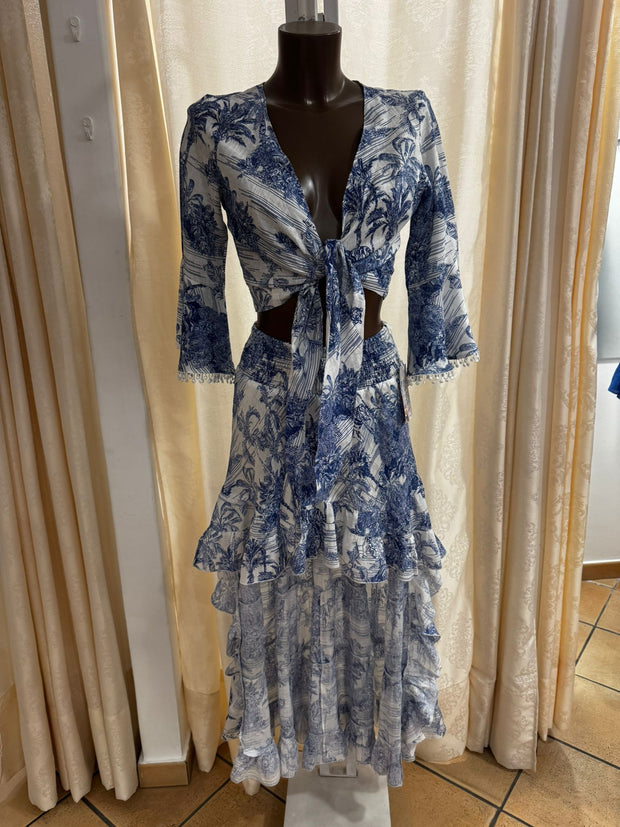 Set blue toile