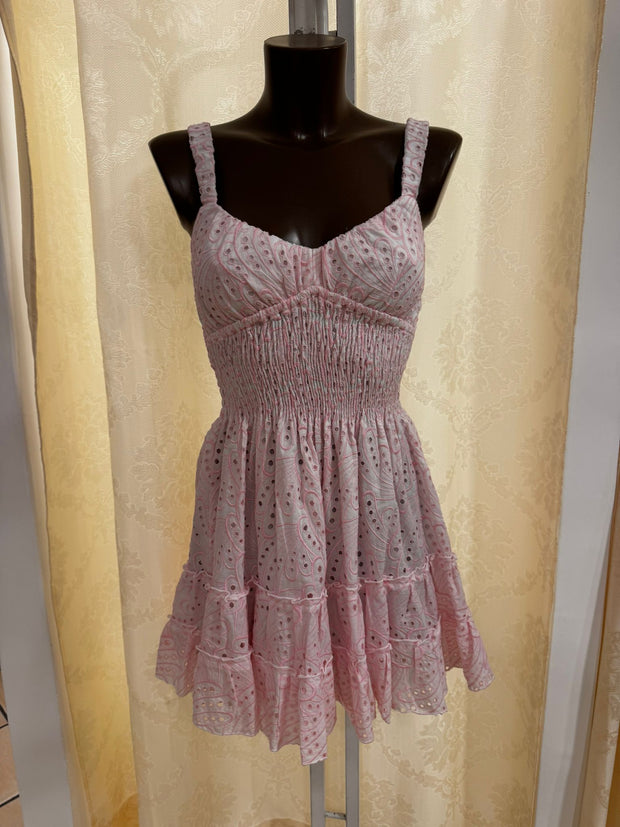 Pesca short dress pink lace