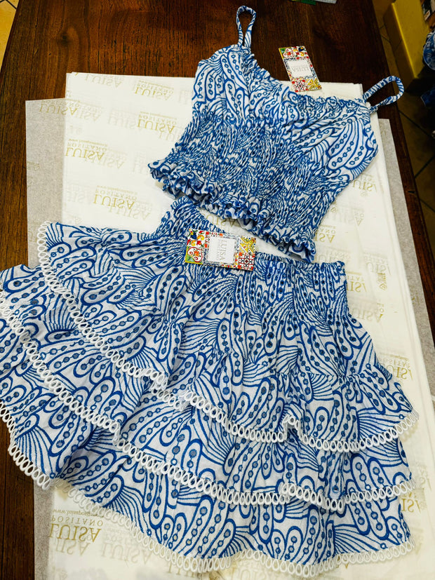 Top Ornella blue lace e mini love