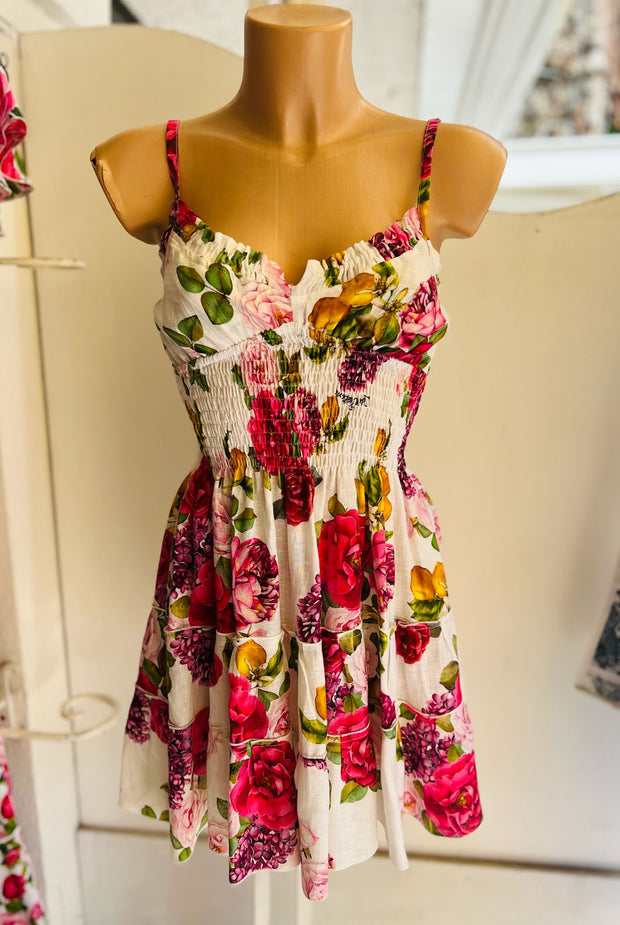 Lemon flower mini Ornella dress