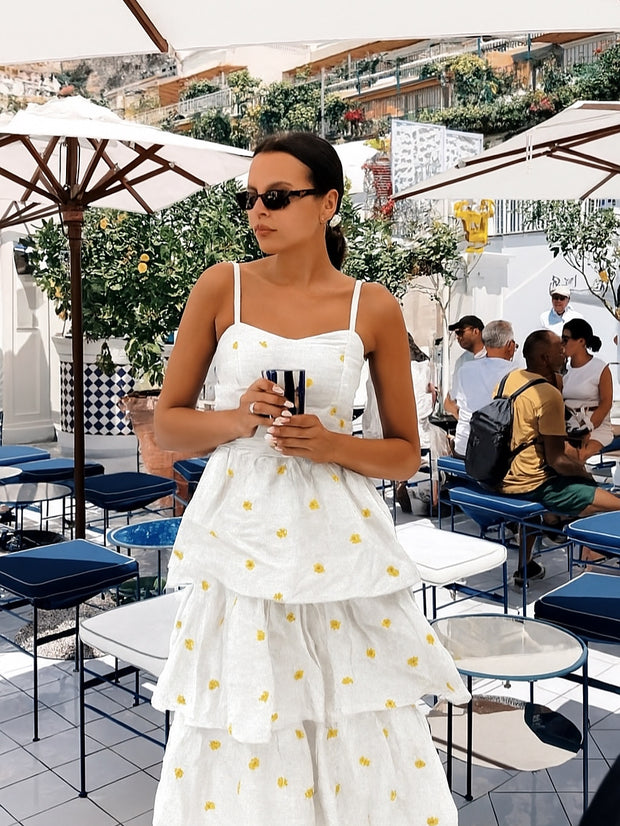 Luana white embroidered lemon