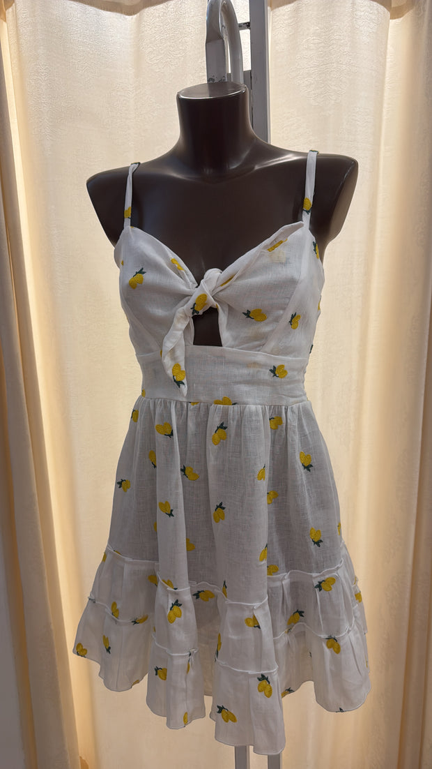 Danica short lemon embroidered