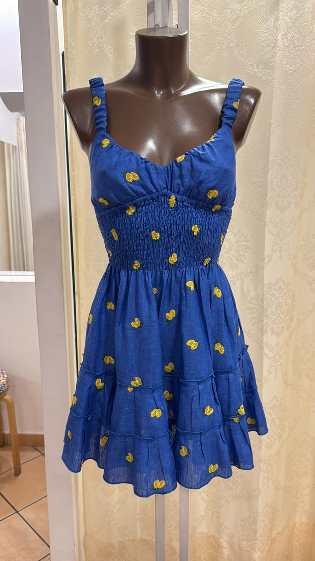 Pesca short embroidered lemon royal