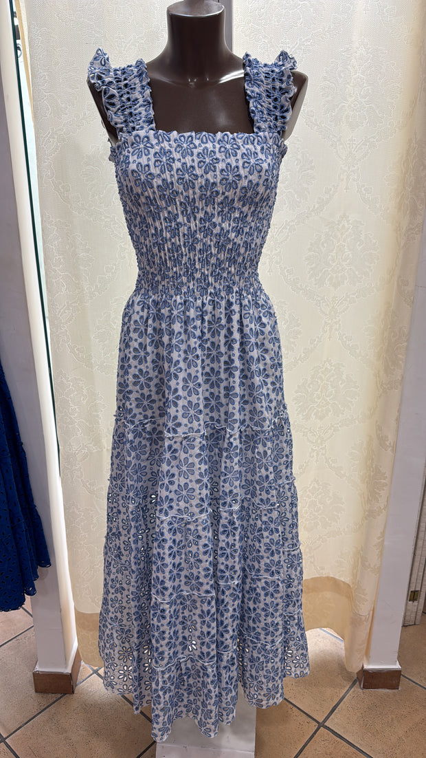Tori long light blue lace