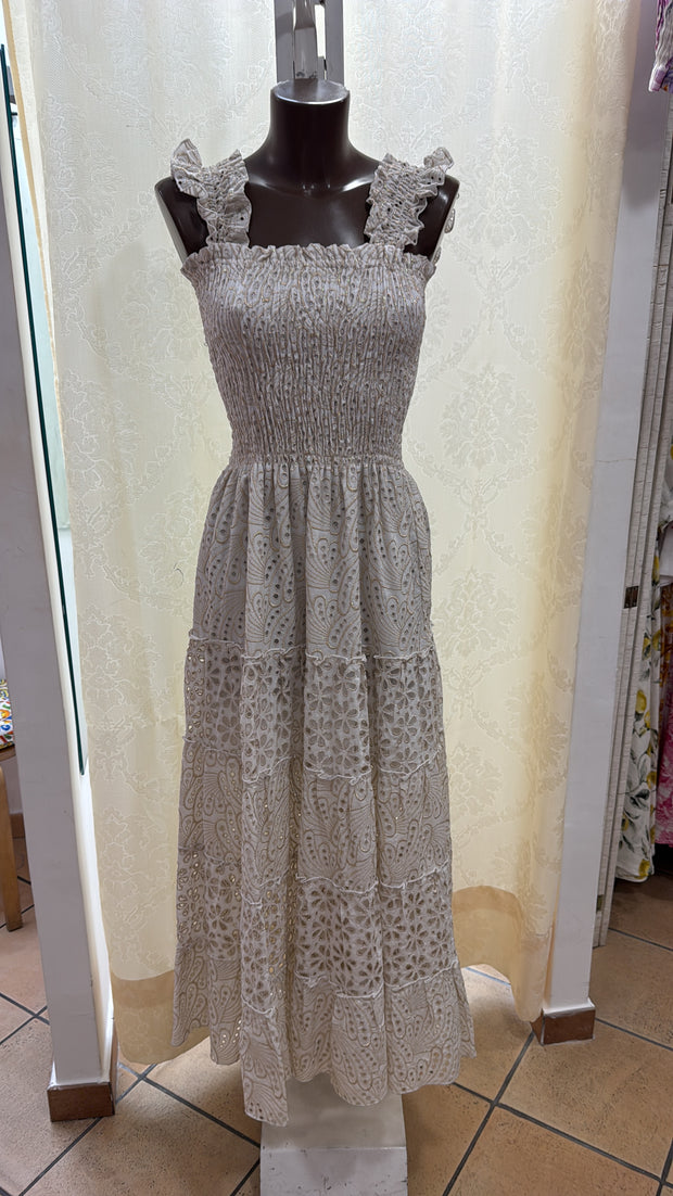Tori long gold lace