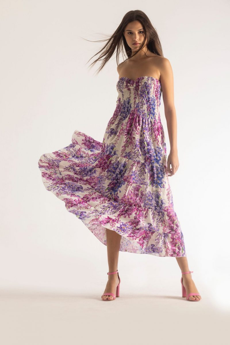 Positano Belted long Dress 2 -NVY- – Estella.K